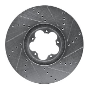 Ford Transit Brake Rotor (1) - Front Left - R1 Concepts - Drilled & Slotted - Silver - `14-`19